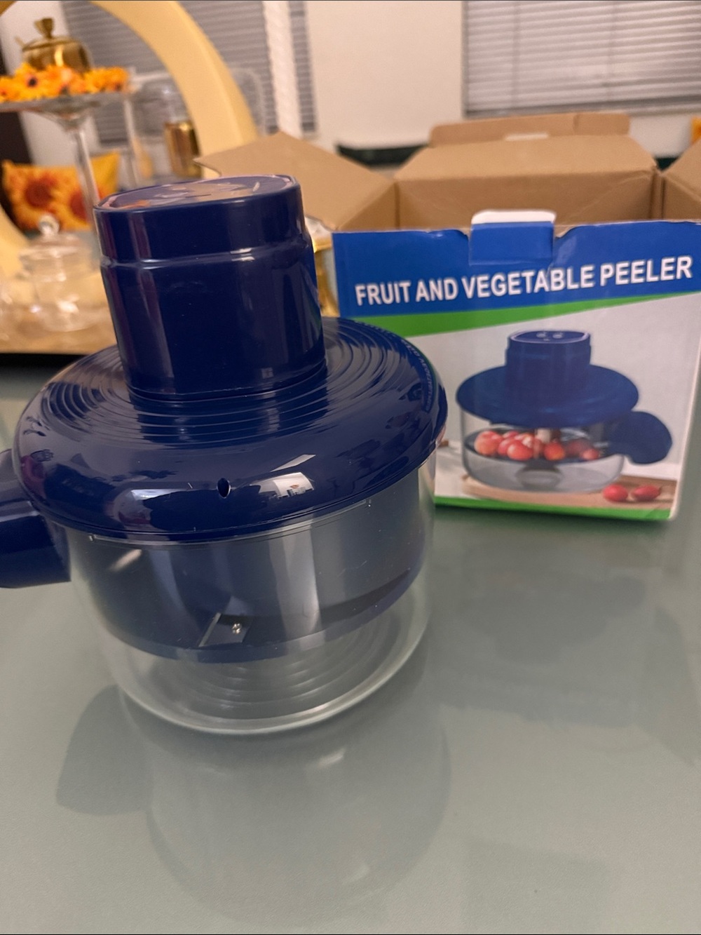 Blue Fruit and Vegetable Peeler - Compact Kitchen Peeler